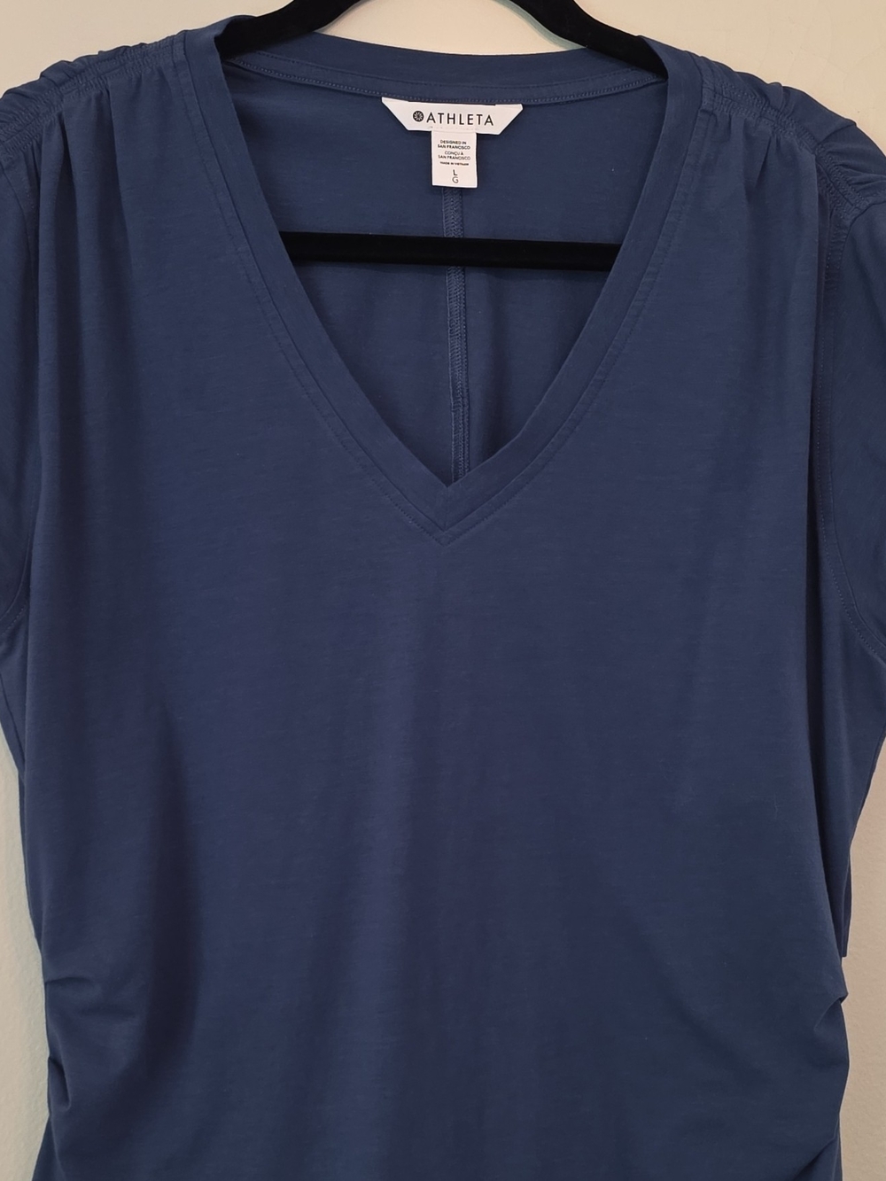 Athleta V-Neck Short Sleeve Top in Slate Blue